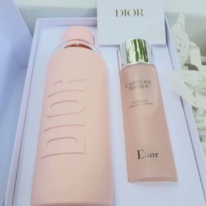 NIB Dior Pink Water Bottle & Capture Totale Intensive Essence Lotion Gift Set